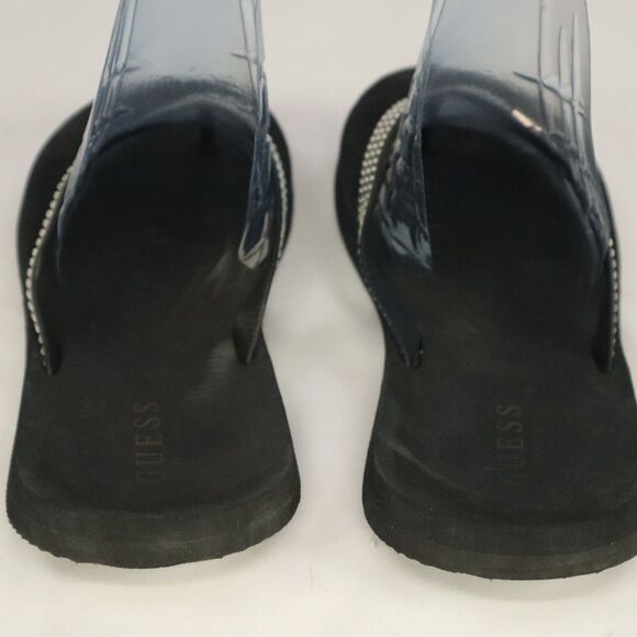 Guess Black And Rhinestone Flip Flop Sandal Size 10 - Picture 3 of 11